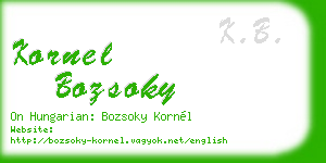 kornel bozsoky business card