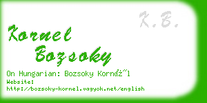 kornel bozsoky business card